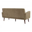 Scranton & Co Loveseat in Taupe Fabric with Medium Espresso Wood Legs