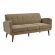 Scranton & Co Loveseat in Taupe Fabric with Medium Espresso Wood Legs