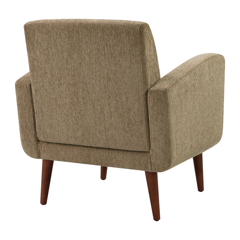 Scranton & Co Armchair in Taupe Fabric with Medium Espresso Wood Legs
