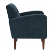 Scranton & Co Navy Fabric Armchair with Espresso Wood Legs Contemporary