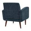 Scranton & Co Navy Fabric Armchair with Espresso Wood Legs Contemporary