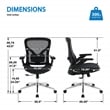 Scranton & Co Black Mesh Manager's Chair with 4D Flip Arms Chrome Base