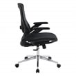 Scranton & Co Black Mesh Manager's Chair with 4D Flip Arms Chrome Base