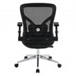 Scranton & Co Black Mesh Manager's Chair with 4D Flip Arms Chrome Base