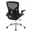 Scranton & Co Black Mesh Manager's Chair with 4D Flip Arms Chrome Base