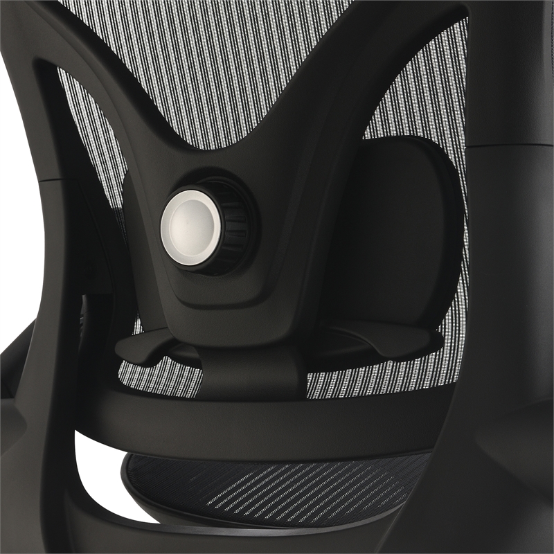 Scranton & Co Black Mesh Manager's Chair with 4D Flip Arms Chrome Base