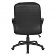 Scranton & Co Black Faux Leather Manager's Chair Padded Arms Nylon Base