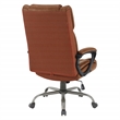 Scranton & Co High-Back Saddle Brown Faux Leather Executive Chair Titanium