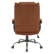 Scranton & Co Mid-Back Saddle Brown Faux Leather Executive Chair Titanium