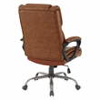 Scranton & Co Mid-Back Saddle Brown Faux Leather Executive Chair Titanium