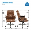 Scranton & Co Mid-Back Saddle Brown Faux Leather Executive Chair Titanium
