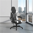 Scranton & Co Gaming Chair with Retractable Footrest in White Faux Leather