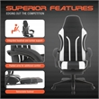 Scranton & Co Gaming Chair with Retractable Footrest in White Faux Leather