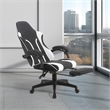 Scranton & Co Gaming Chair with Retractable Footrest in White Faux Leather