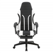 Scranton & Co Gaming Chair with Retractable Footrest in White Faux Leather