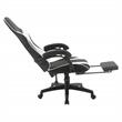 Scranton & Co Gaming Chair with Retractable Footrest in White Faux Leather