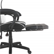 Scranton & Co Gaming Chair with Retractable Footrest in White Faux Leather