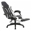Scranton & Co Gaming Chair with Retractable Footrest in White Faux Leather