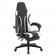 Scranton & Co Gaming Chair with Retractable Footrest in White Faux Leather