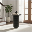 Scranton & Co Round Solid Wood Fluted Pedestal Accent Table in Black