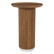 Scranton & Co Round Solid Wood Fluted Pedestal Accent Table in Golden Honey