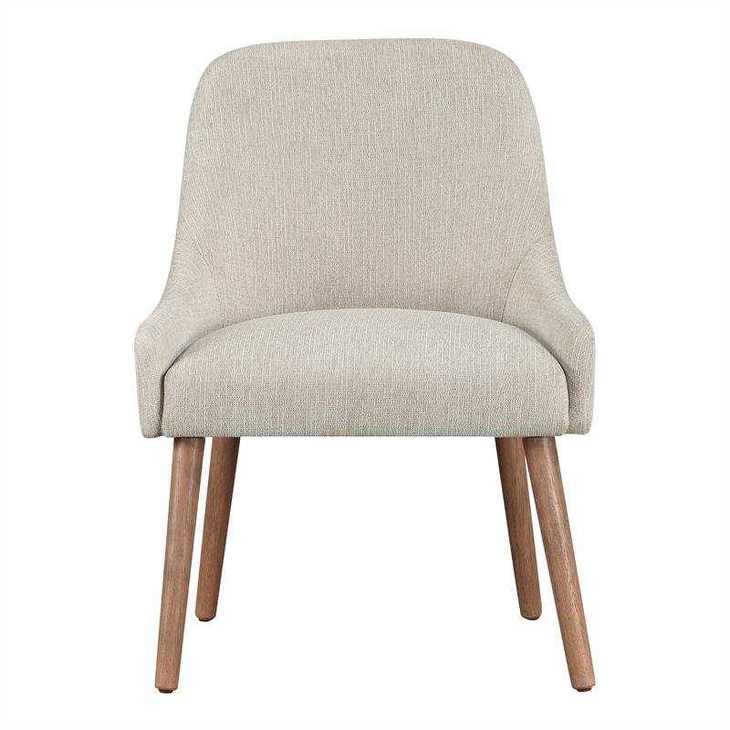 Scranton & Co Dining Chair 2-Pack in Linen White with Medium Oak Wood Legs