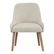 Scranton & Co Dining Chair 2-Pack in Linen White with Medium Oak Wood Legs