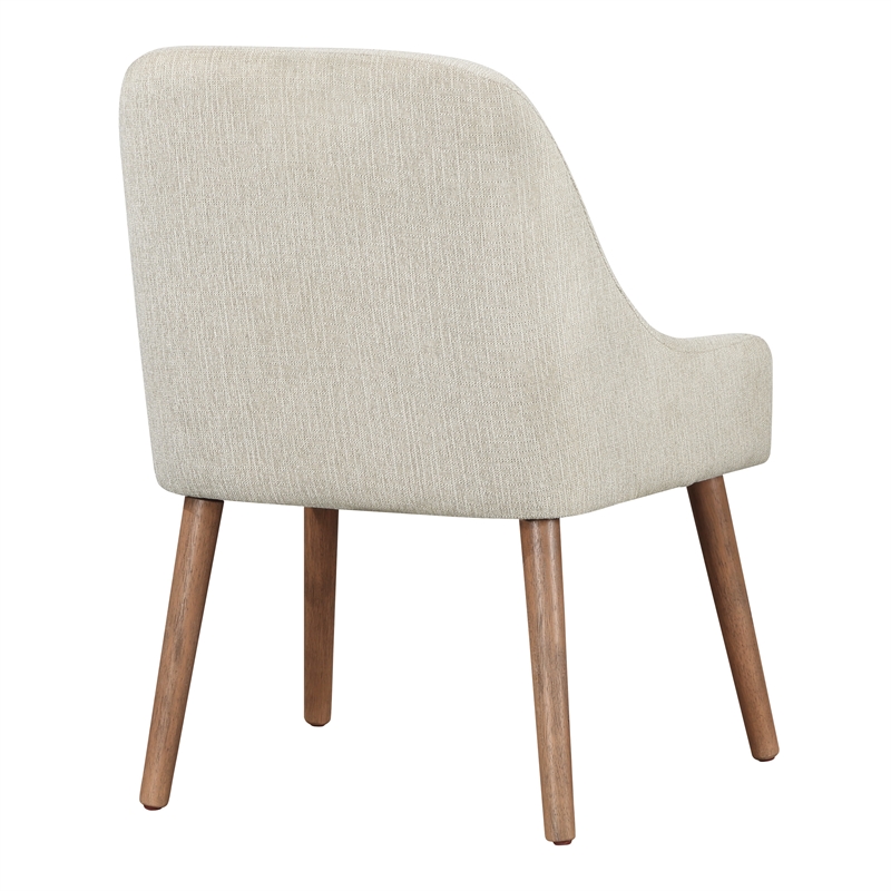 Scranton & Co Dining Chair 2-Pack in Linen White with Medium Oak Wood Legs