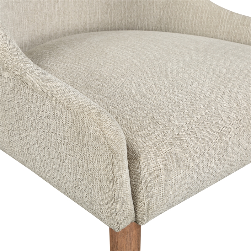Scranton & Co Dining Chair 2-Pack in Linen White with Medium Oak Wood Legs