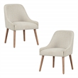 Scranton & Co Dining Chair 2-Pack in Linen White with Medium Oak Wood Legs