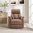 Scranton & Co Pushback Recliner in Saddle Brown Faux Leather