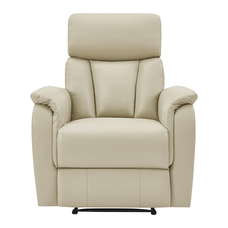Scranton & Co Contemporary Pushback Recliner in Taupe Faux Leather