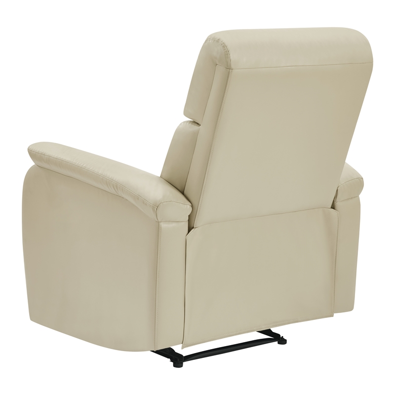 Scranton & Co Contemporary Pushback Recliner in Taupe Faux Leather