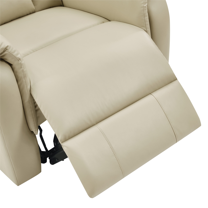 Scranton & Co Contemporary Pushback Recliner in Taupe Faux Leather