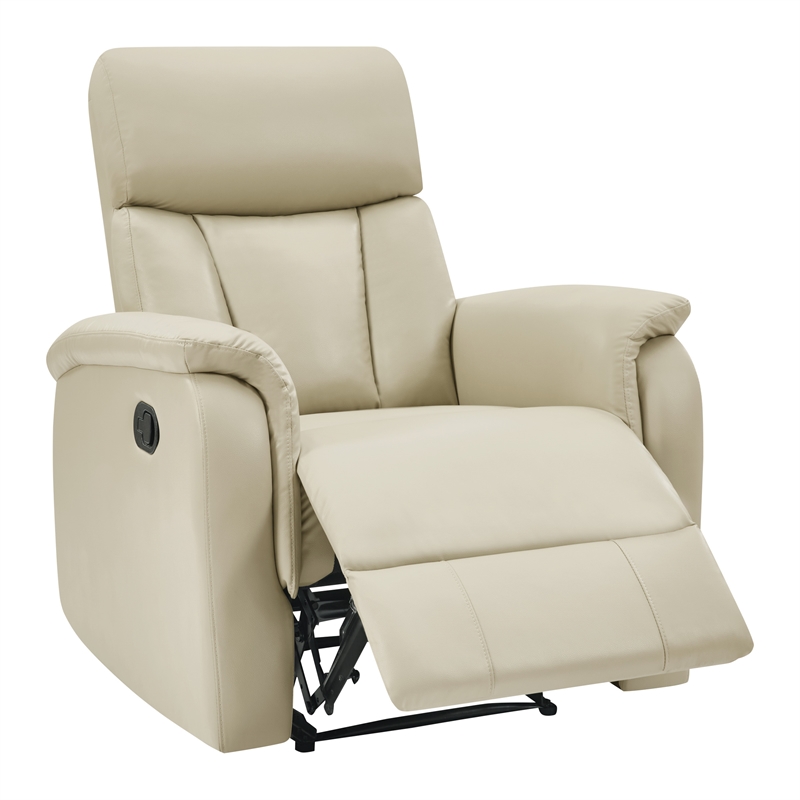 Scranton & Co Contemporary Pushback Recliner in Taupe Faux Leather
