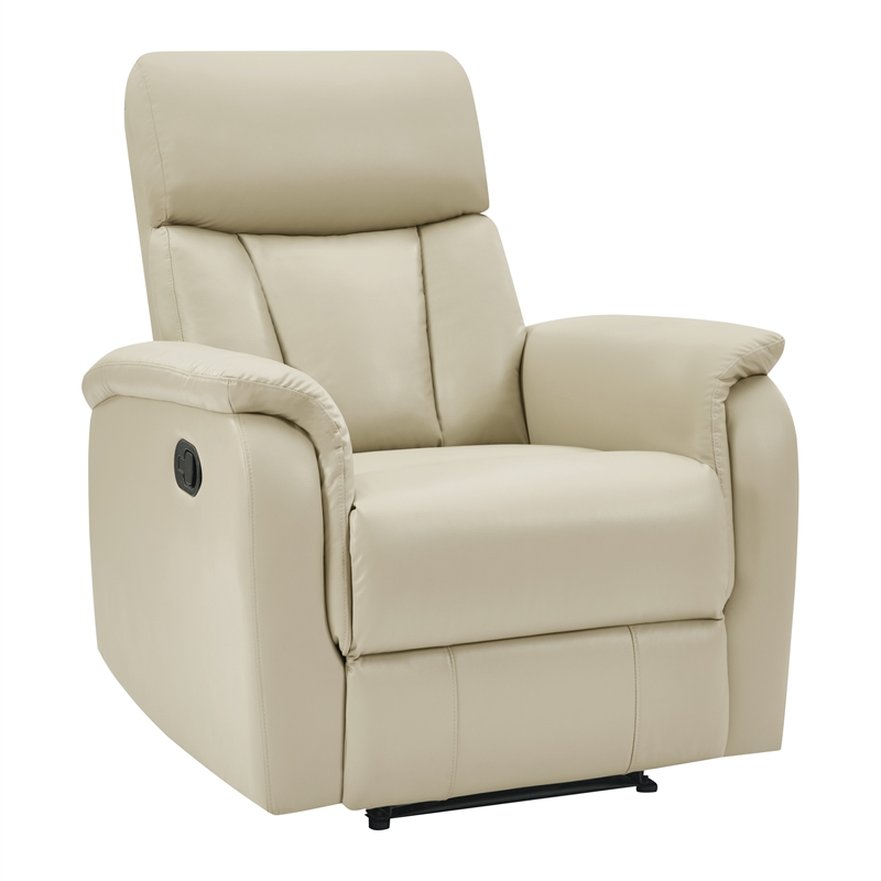 Scranton & Co Contemporary Pushback Recliner in Taupe Faux Leather