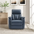 Scranton & Co Pushback Recliner in Navy Faux Leather Traditional Style