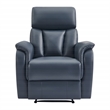 Scranton & Co Pushback Recliner in Navy Faux Leather Traditional Style