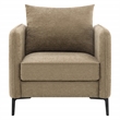 Scranton & Co Accent Chair in Taupe Fabric with Black Metal Legs Modern