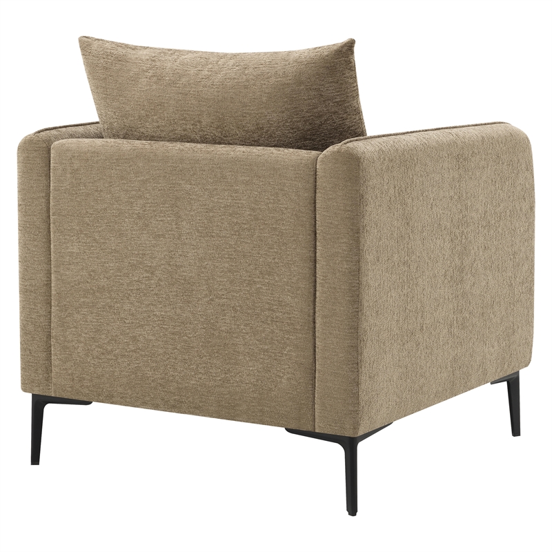 Scranton & Co Accent Chair in Taupe Fabric with Black Metal Legs Modern
