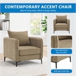 Scranton & Co Accent Chair in Taupe Fabric with Black Metal Legs Modern
