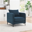 Scranton & Co Accent Chair in Navy Green Fabric with Black Metal Legs