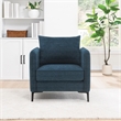 Scranton & Co Accent Chair in Navy Green Fabric with Black Metal Legs