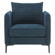 Scranton & Co Accent Chair in Navy Green Fabric with Black Metal Legs