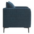 Scranton & Co Accent Chair in Navy Green Fabric with Black Metal Legs