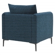 Scranton & Co Accent Chair in Navy Green Fabric with Black Metal Legs