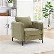Scranton & Co Accent Chair in Sea Green Fabric with Black Metal Legs