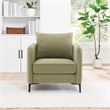 Scranton & Co Accent Chair in Sea Green Fabric with Black Metal Legs