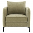 Scranton & Co Accent Chair in Sea Green Fabric with Black Metal Legs