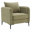 Scranton & Co Accent Chair in Sea Green Fabric with Black Metal Legs